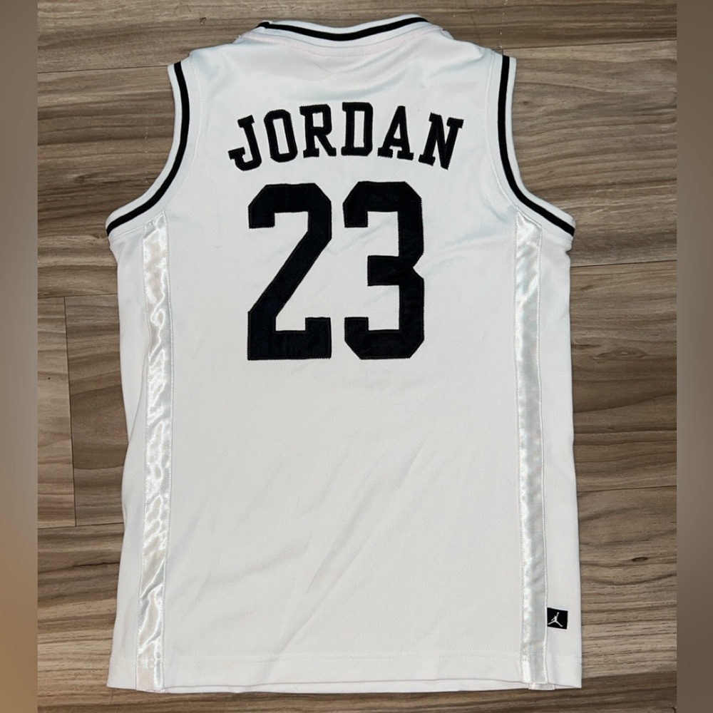 Jordan White and Black 23 Jersey